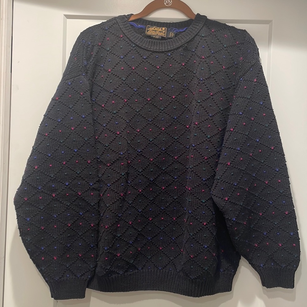 Vintage Eddie Bauer Navy Woven Women’s Sweater, Sz. L